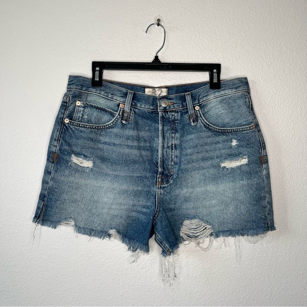 FREE PEOPLE We The Free Cutoff Denim Jean Shorts Shout & Twist Blue Size 32
